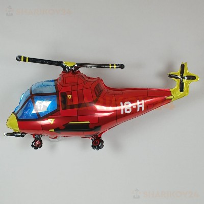 Шар (38''/97 см) Фигура, Вертолет, Красный